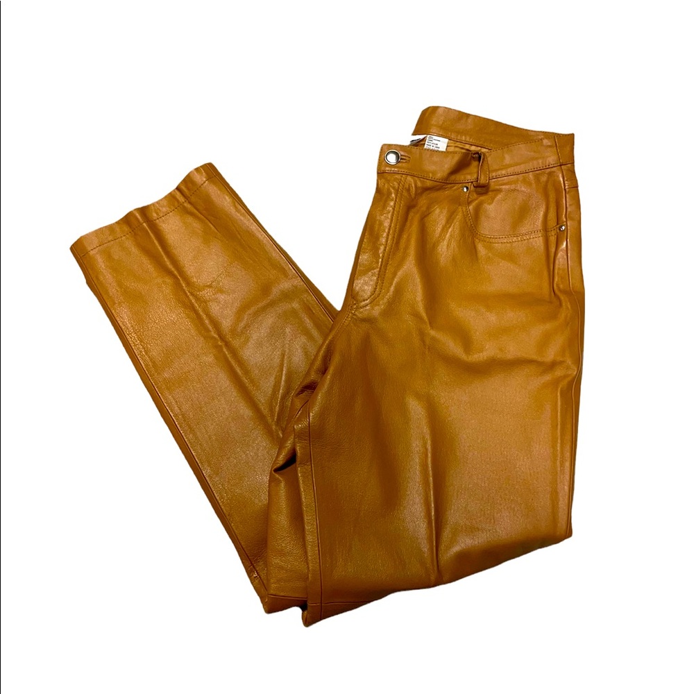 Newport News Easy Style Brown Leather Pants